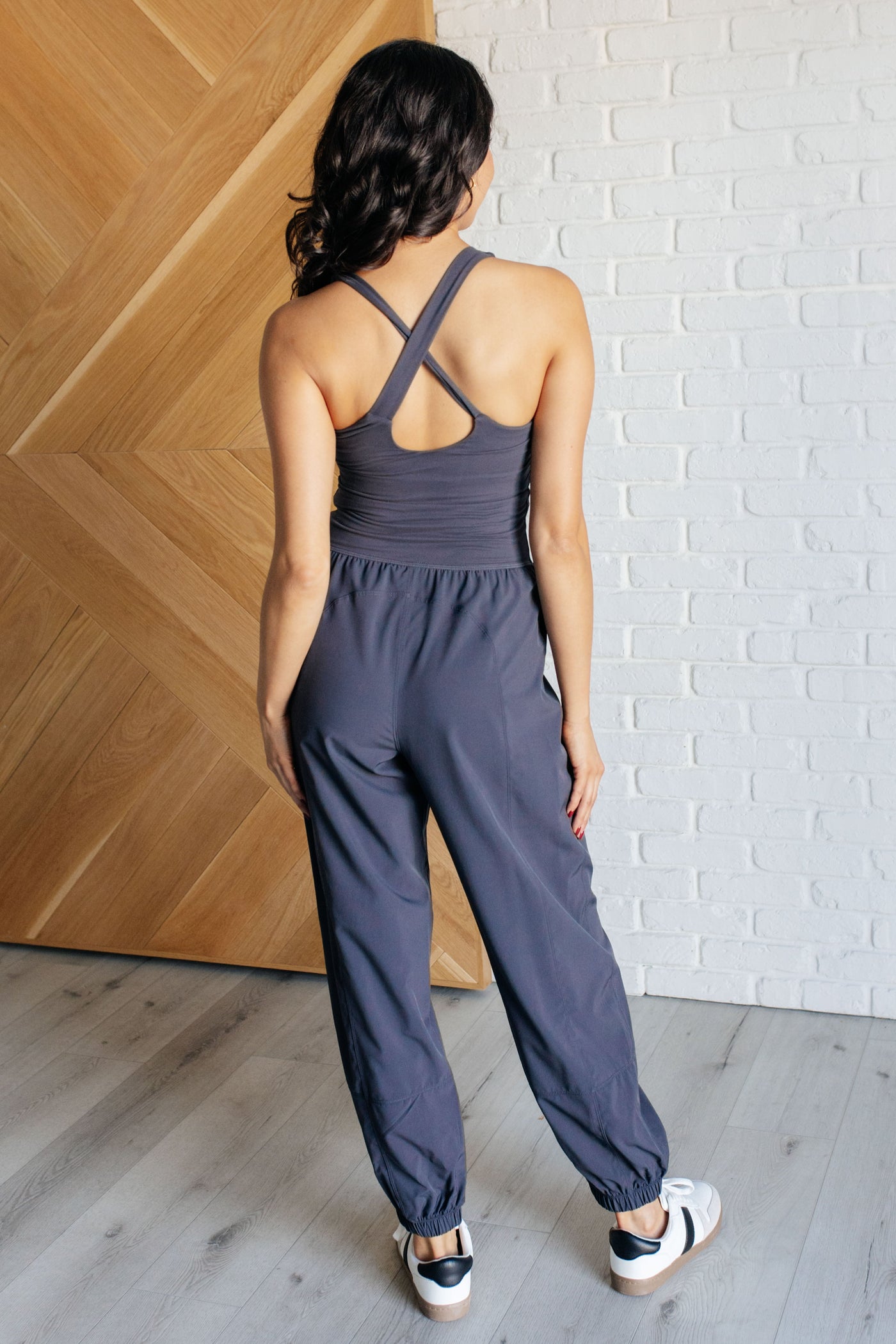 Raising Heart Rate Cutout Jumpsuit in Charcoal|Corner Stone Spa Boutique-Athleisure- Corner Stone Spa and Salon Boutique in Stoughton, Wisconsin