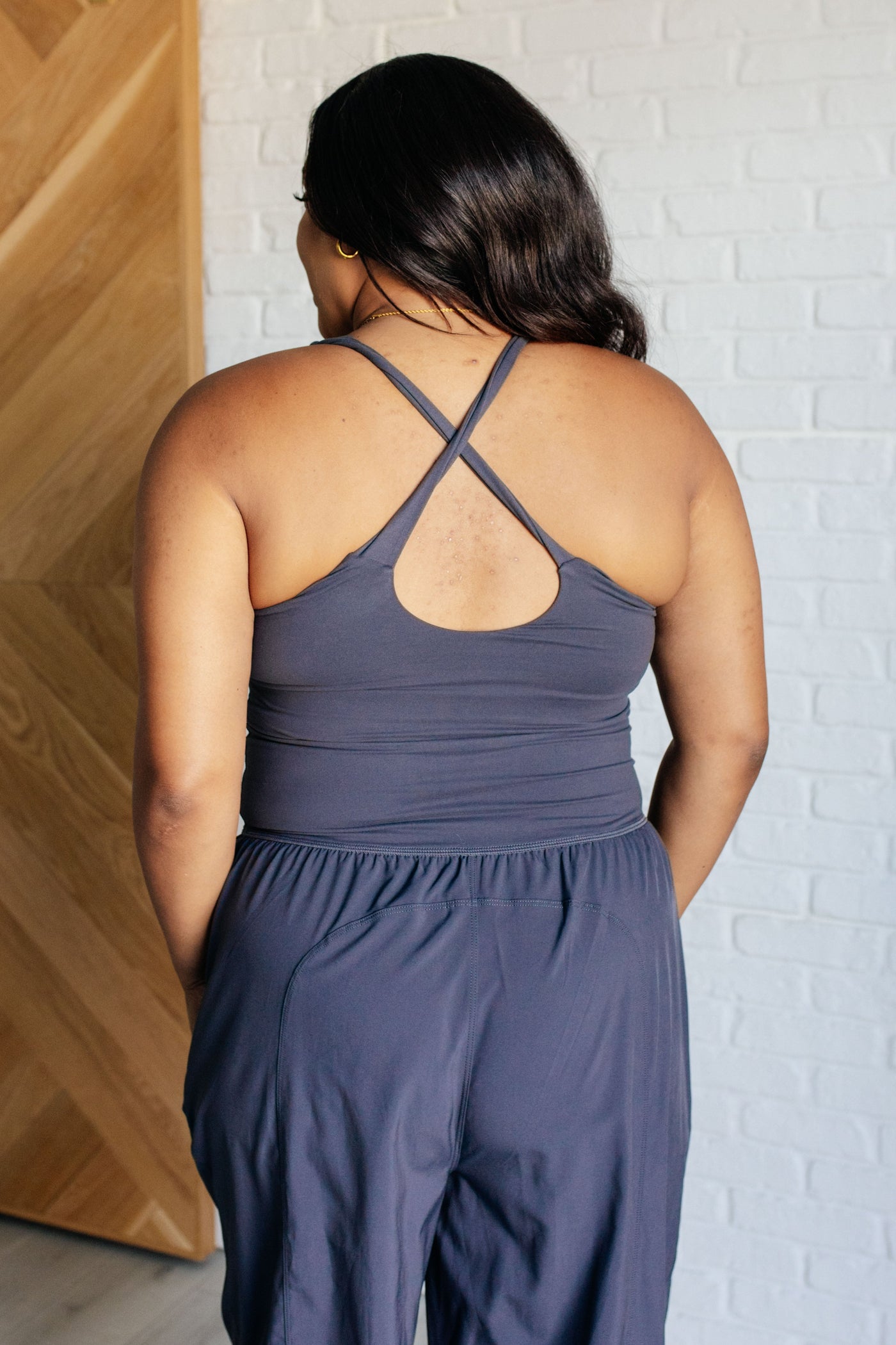 Raising Heart Rate Cutout Jumpsuit in Charcoal|Corner Stone Spa Boutique-Athleisure- Corner Stone Spa and Salon Boutique in Stoughton, Wisconsin