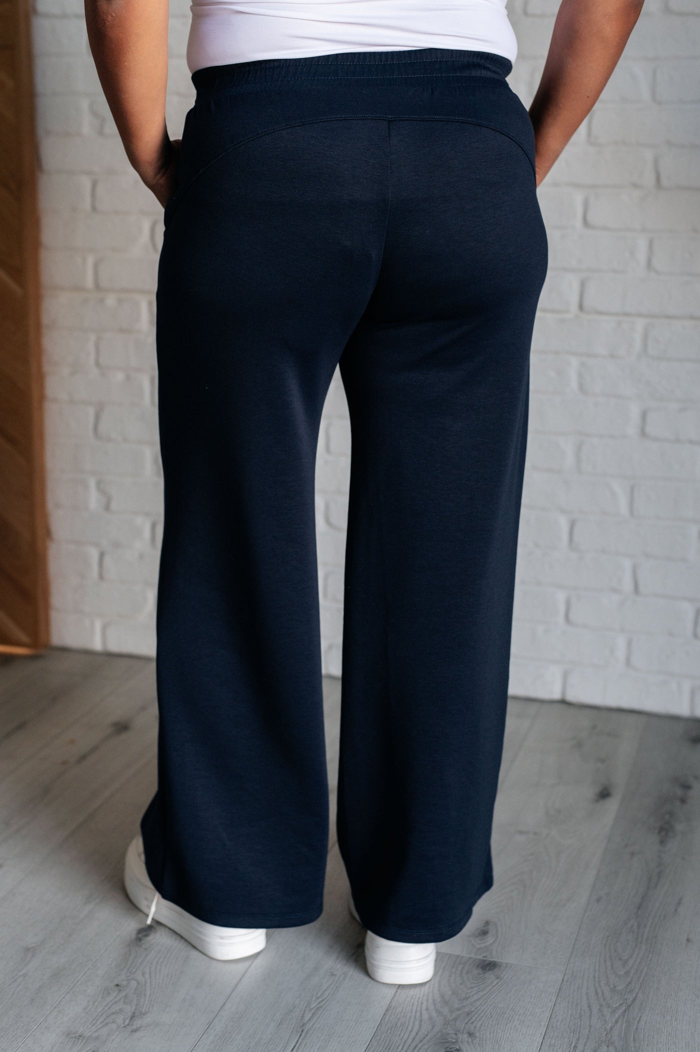 Resort Travel Wide Leg Crop Pant in Navy|Corner Stone Spa Boutique-Athleisure- Corner Stone Spa and Salon Boutique in Stoughton, Wisconsin