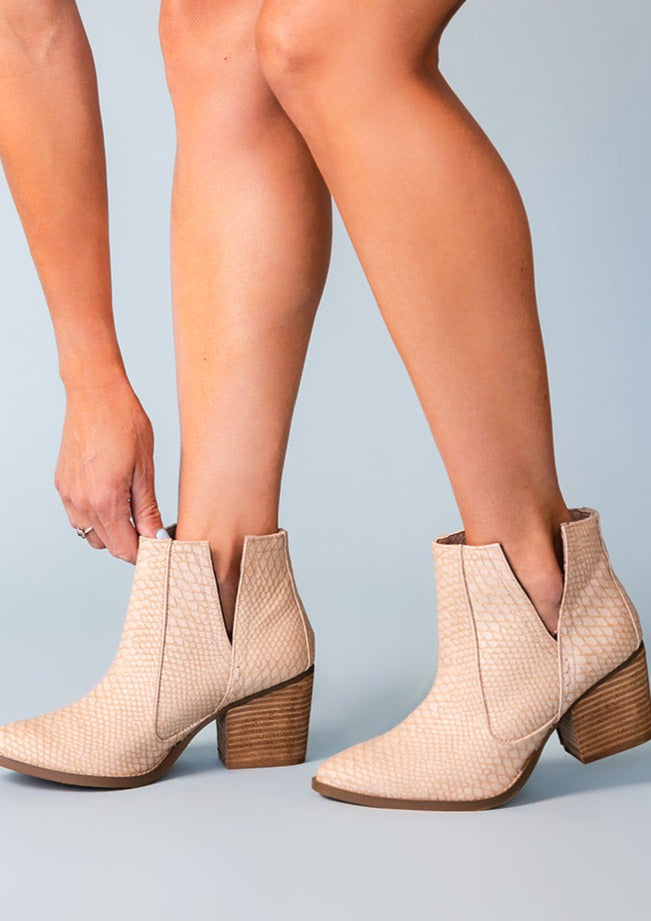 Tarim Bootie in Blush-Shoes- Corner Stone Spa and Salon Boutique in Stoughton, Wisconsin