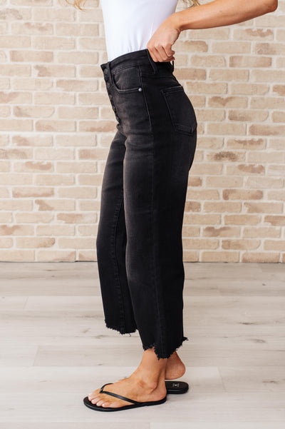 Ryan High Rise Button Fly Wide Leg Crop Jeans|Corner Stone Spa Boutique-Womens- Corner Stone Spa and Salon Boutique in Stoughton, Wisconsin