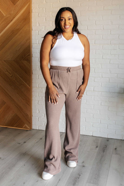 Set Process Mineral Wash Waffle Knit Pants in Brown|Corner Stone Spa Boutique-Athleisure- Corner Stone Spa and Salon Boutique in Stoughton, Wisconsin