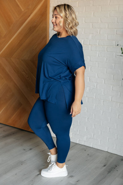 Soft Serve Brushed Microfiber Set in Lt. Navy|Corner Stone Spa Boutique-Athleisure- Corner Stone Spa and Salon Boutique in Stoughton, Wisconsin