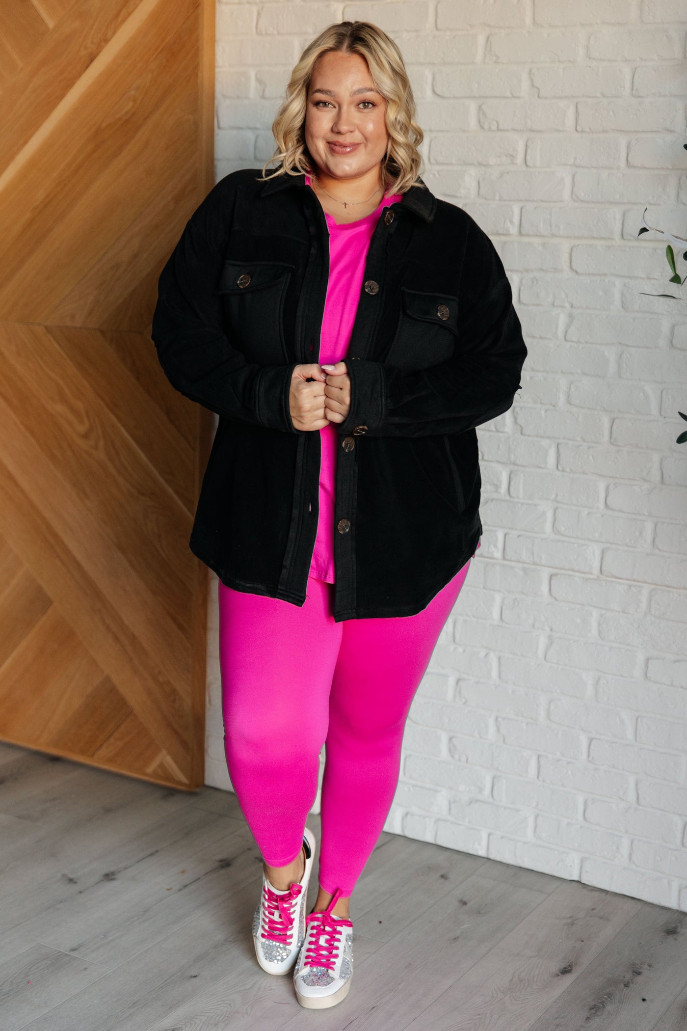 Soft Serve Brushed Microfiber Set in Neon Hot Pink|Corner Stone Spa Boutique-Athleisure- Corner Stone Spa and Salon Boutique in Stoughton, Wisconsin