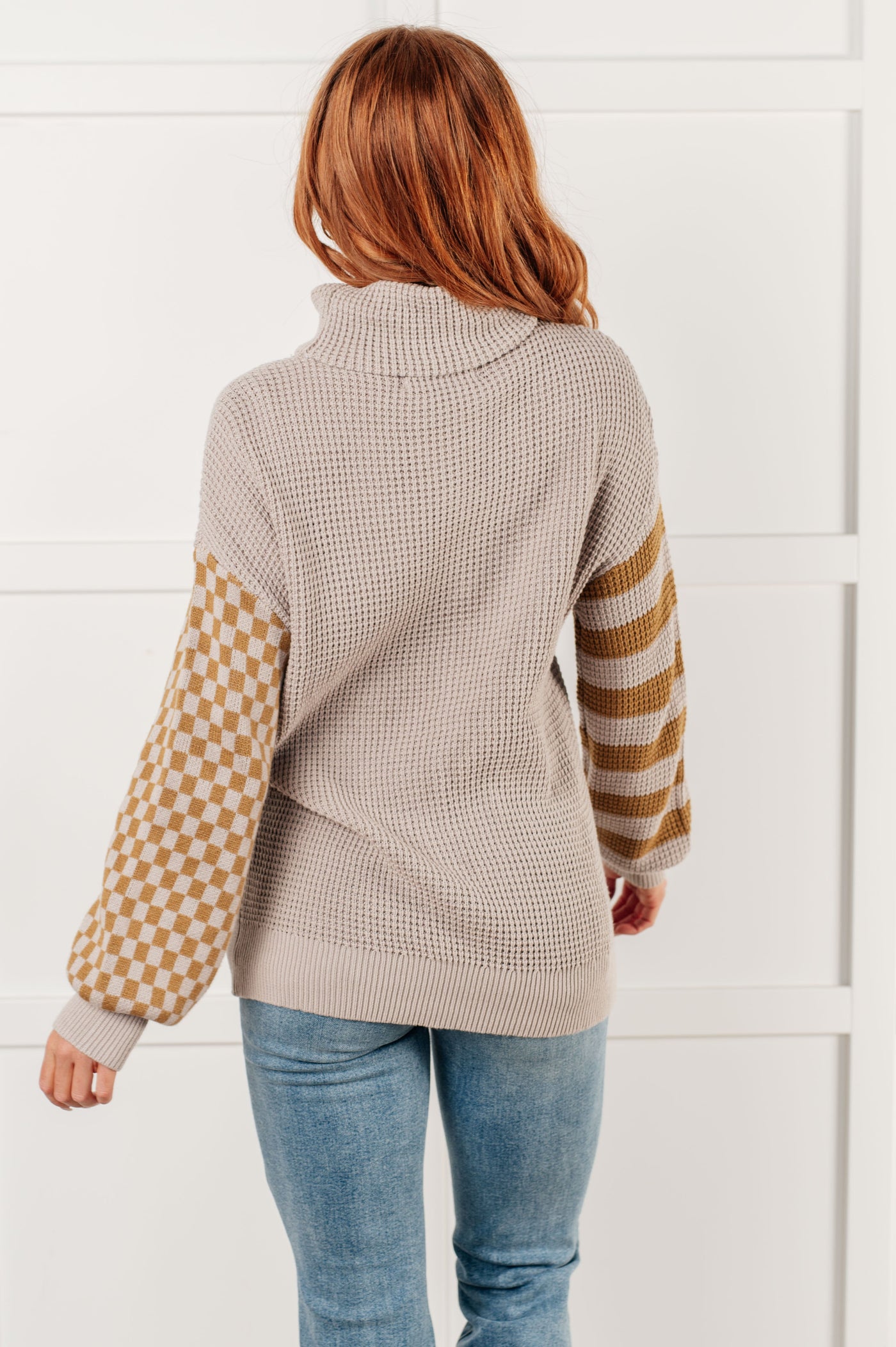 Super Seasonal Patchwork Waffle Knit Sweater-Tops- Corner Stone Spa and Salon Boutique in Stoughton, Wisconsin