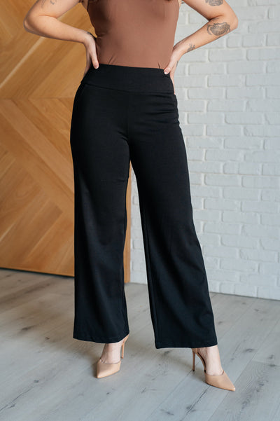 Magic Wide Leg Pants in Black|Corner Stone Spa Boutique-Bottoms- Corner Stone Spa and Salon Boutique in Stoughton, Wisconsin