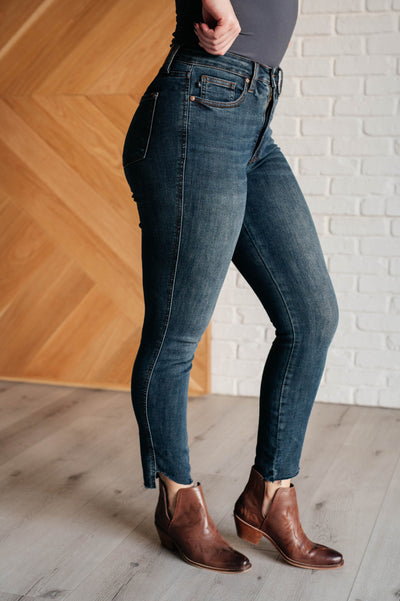 Tessa High Rise Control Top Step Hem Skinny Jeans|Corner Stone Spa Boutique-Womens- Corner Stone Spa and Salon Boutique in Stoughton, Wisconsin