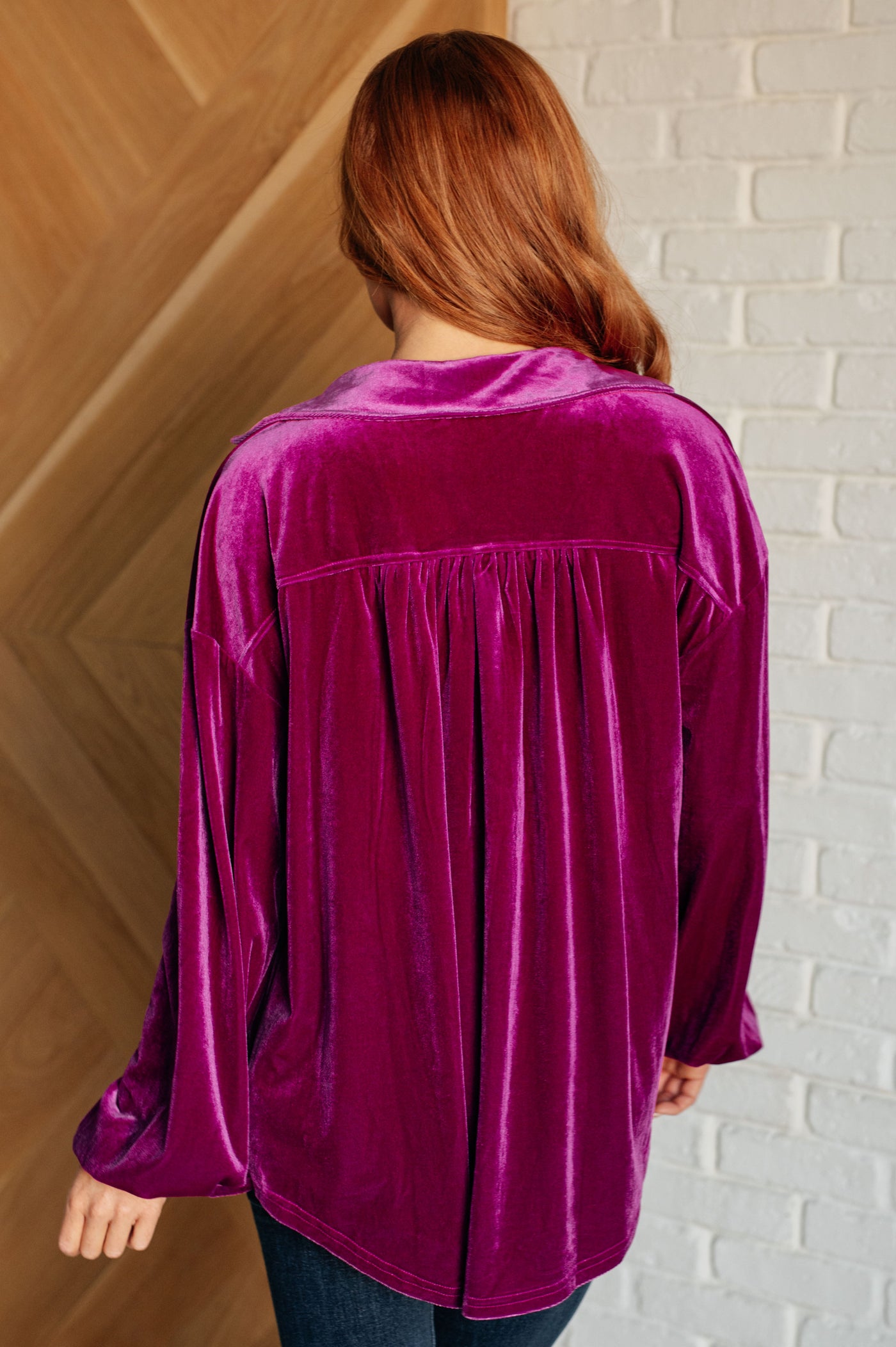 The Best Policy Velvet Balloon Sleeve Top|Corner Stone Spa Boutique-Tops- Corner Stone Spa and Salon Boutique in Stoughton, Wisconsin