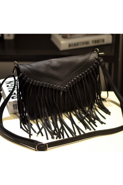 Fringe All Day Black Bag|Corner Stone Spa Salon-WS 640 Handbags- Corner Stone Spa and Salon Boutique in Stoughton, Wisconsin