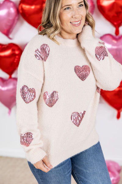 Sparkle Hearts Sweater-clothing- Corner Stone Spa and Salon Boutique in Stoughton, Wisconsin