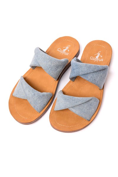 With a Twist Sandal in Denim|Corner Stone Spa Boutique-Womens- Corner Stone Spa and Salon Boutique in Stoughton, Wisconsin