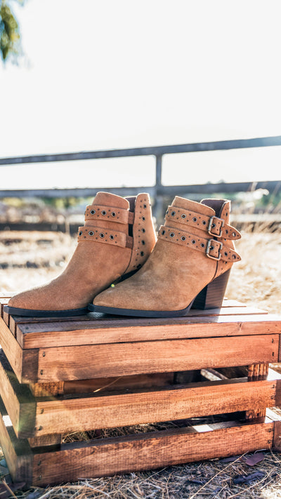 Elsa Leather Ankle Boot in Tan-Shoes- Corner Stone Spa and Salon Boutique in Stoughton, Wisconsin