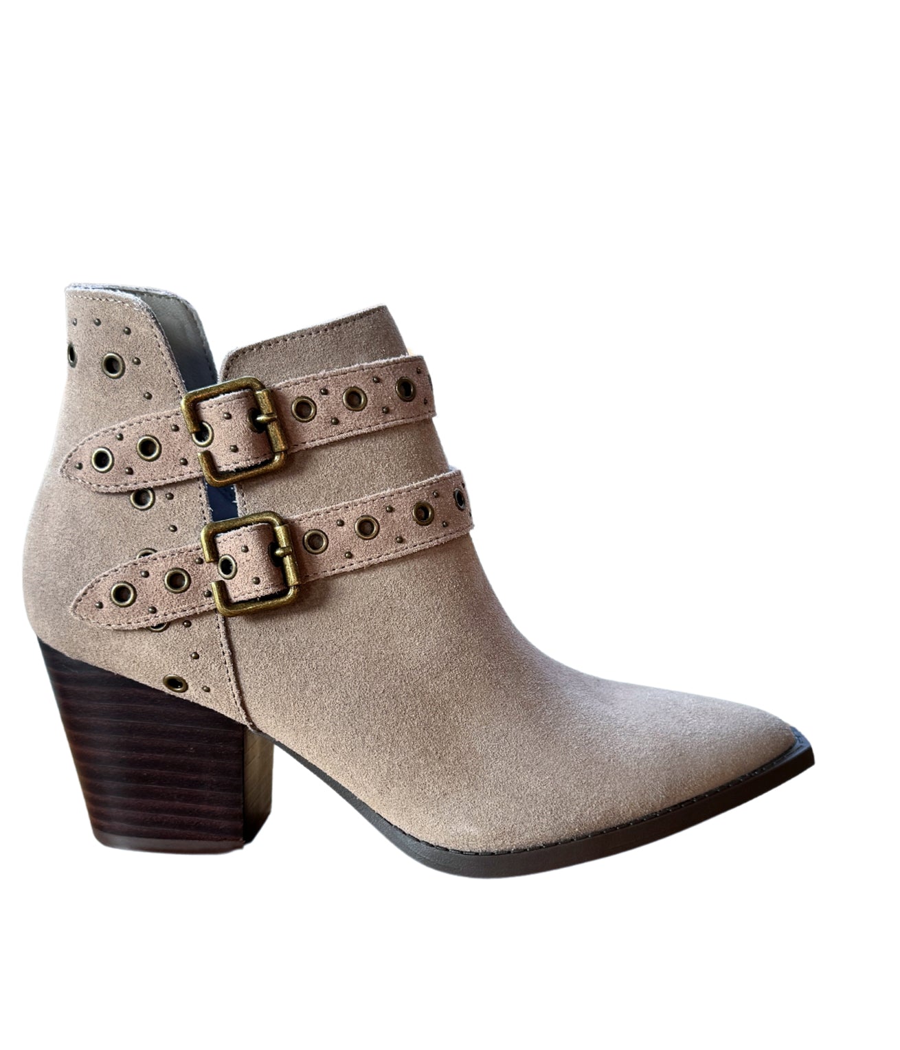 Elsa Leather Ankle Boot in Taupe-Shoes- Corner Stone Spa and Salon Boutique in Stoughton, Wisconsin