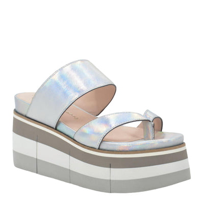 NAKED FEET - FLUX in SILVER Platform Sandals-WOMEN FOOTWEAR- Corner Stone Spa and Salon Boutique in Stoughton, Wisconsin
