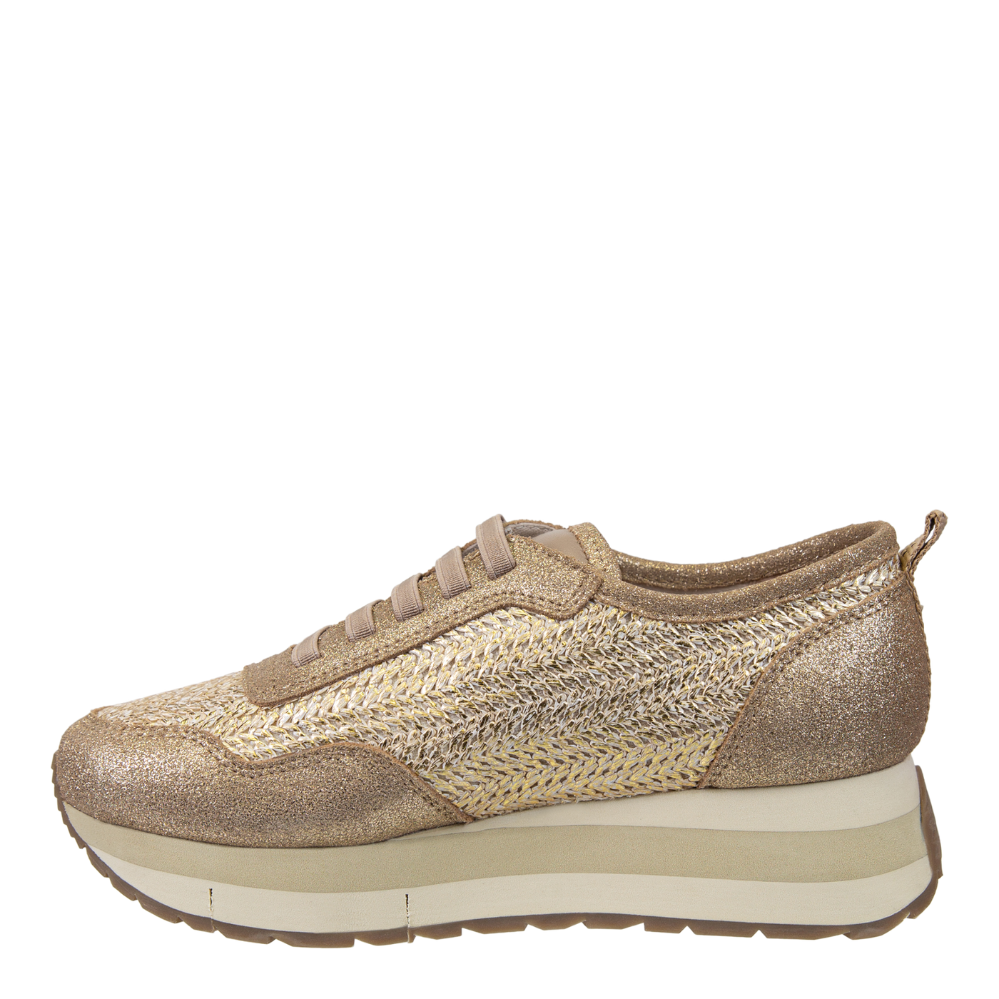 NAKED FEET - KINETIC in GOLD RAFFIA Platform Sneakers-WOMEN FOOTWEAR- Corner Stone Spa and Salon Boutique in Stoughton, Wisconsin