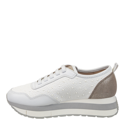 NAKED FEET - KINETIC in WHITE PEARL Platform Sneakers-WOMEN FOOTWEAR- Corner Stone Spa and Salon Boutique in Stoughton, Wisconsin