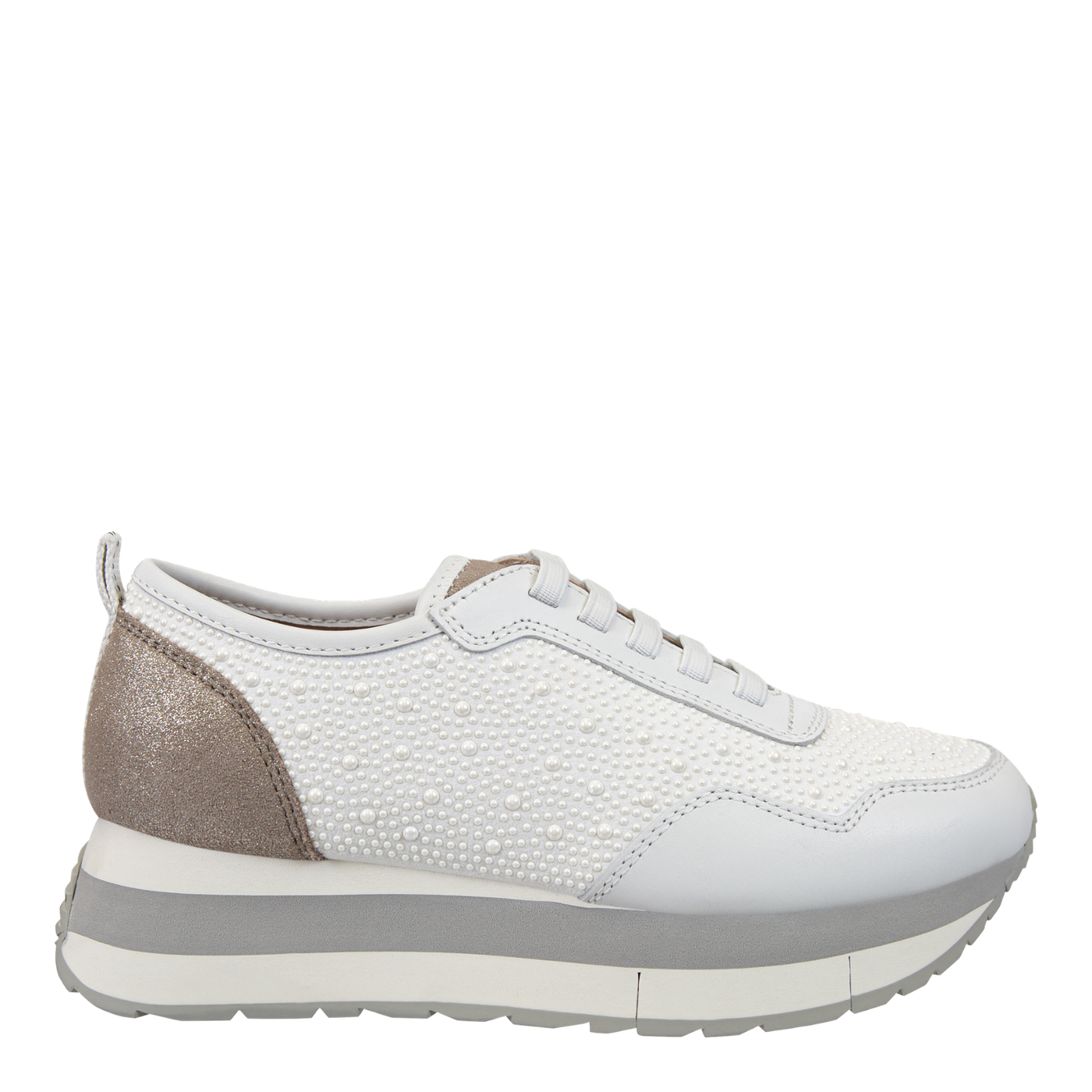 NAKED FEET - KINETIC in WHITE PEARL Platform Sneakers-WOMEN FOOTWEAR- Corner Stone Spa and Salon Boutique in Stoughton, Wisconsin