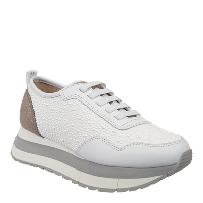 NAKED FEET - KINETIC in WHITE PEARL Platform Sneakers-WOMEN FOOTWEAR- Corner Stone Spa and Salon Boutique in Stoughton, Wisconsin