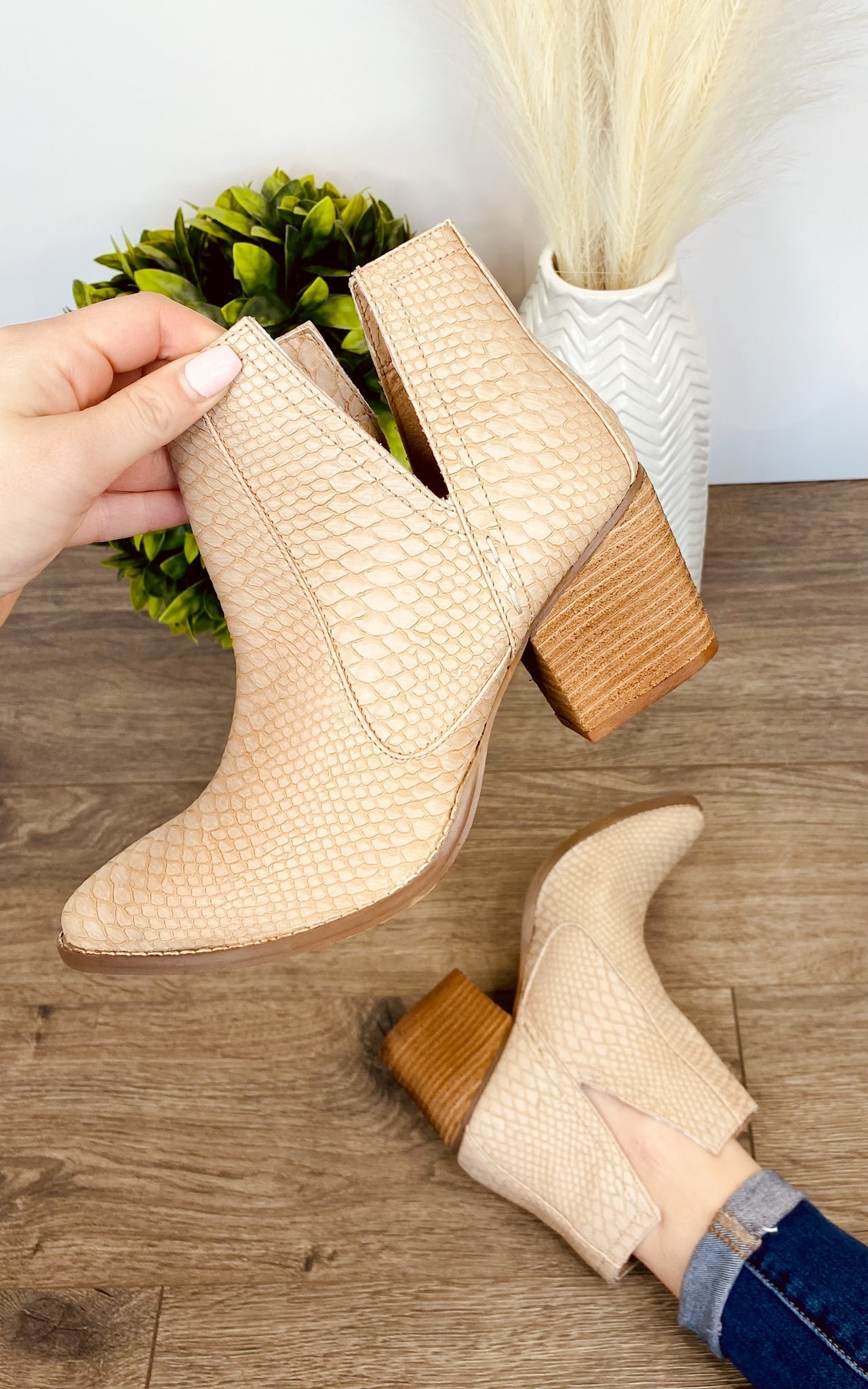 Tarim Bootie in Blush-Shoes- Corner Stone Spa and Salon Boutique in Stoughton, Wisconsin