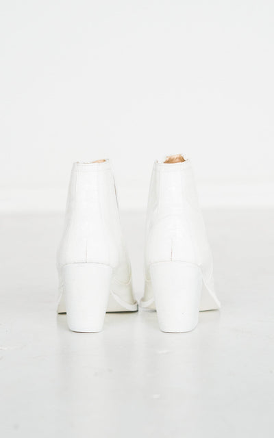 Tarim Bootie in White Croc-Shoes- Corner Stone Spa and Salon Boutique in Stoughton, Wisconsin