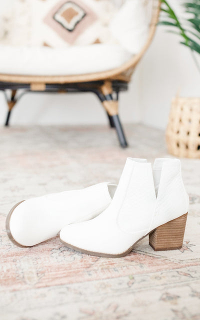 Tarim Bootie in White-Shoes- Corner Stone Spa and Salon Boutique in Stoughton, Wisconsin