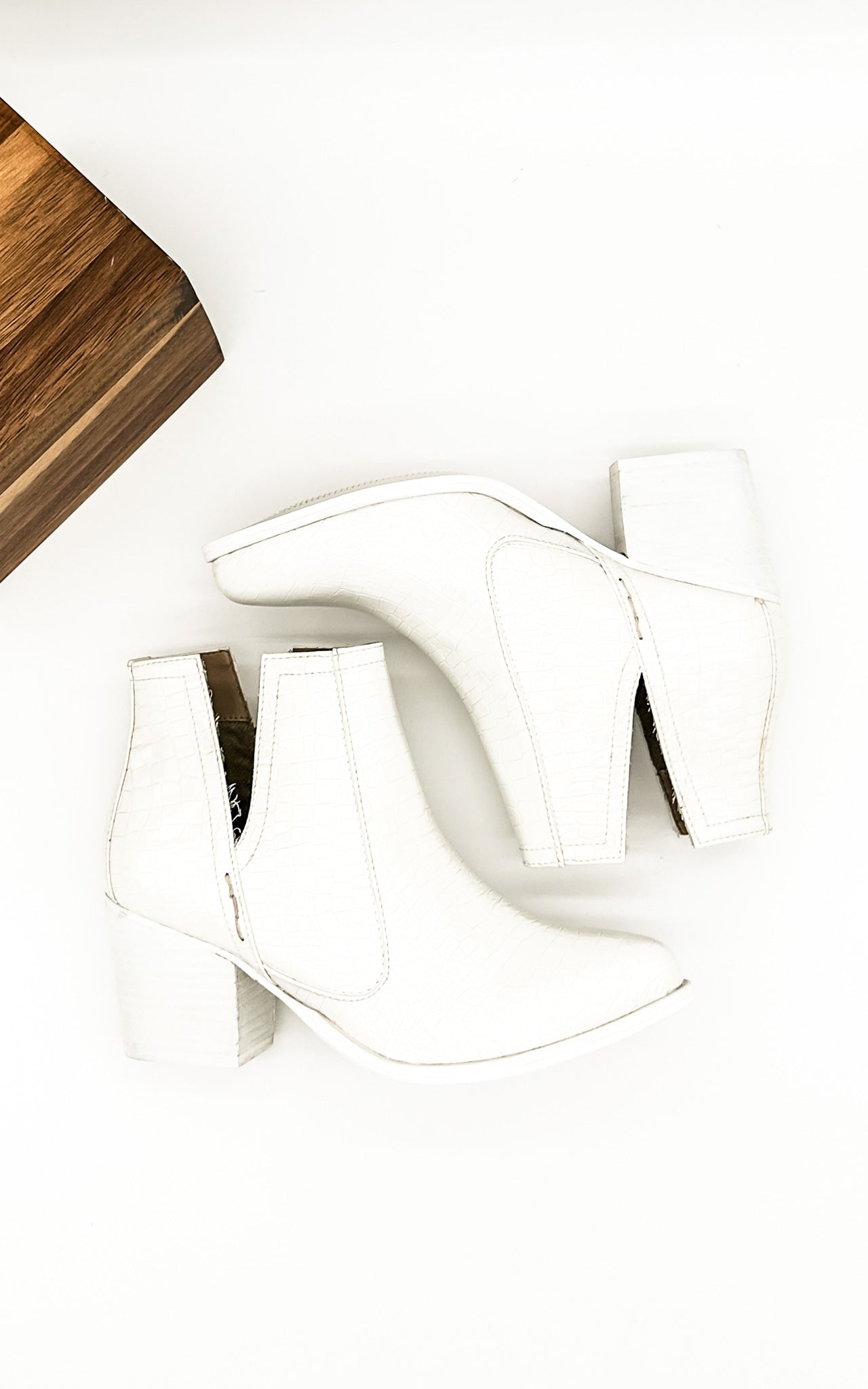 Tarim Bootie in White Croc-Shoes- Corner Stone Spa and Salon Boutique in Stoughton, Wisconsin