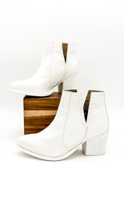 Tarim Bootie in White Croc-Shoes- Corner Stone Spa and Salon Boutique in Stoughton, Wisconsin