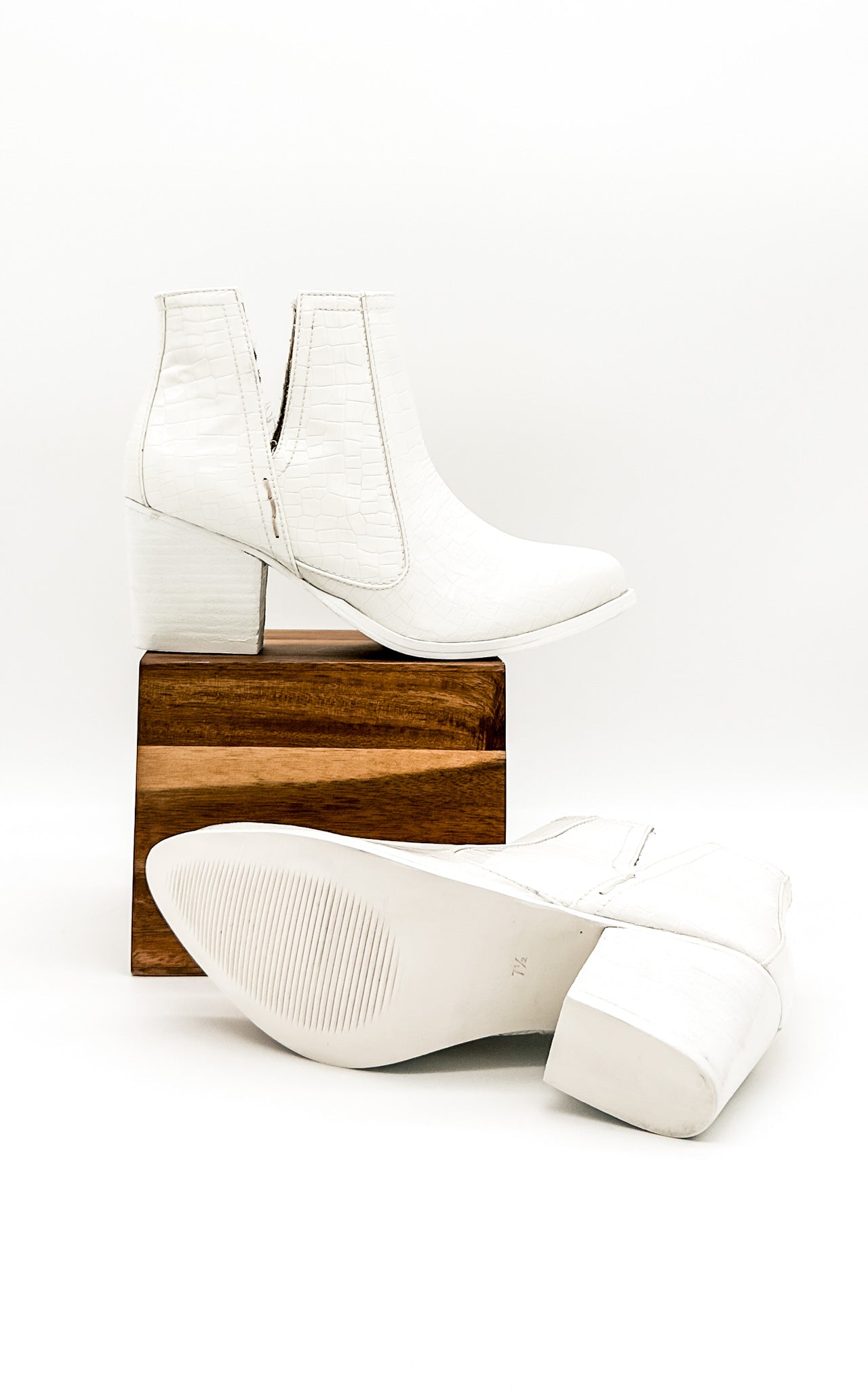 Tarim Bootie in White Croc-Shoes- Corner Stone Spa and Salon Boutique in Stoughton, Wisconsin