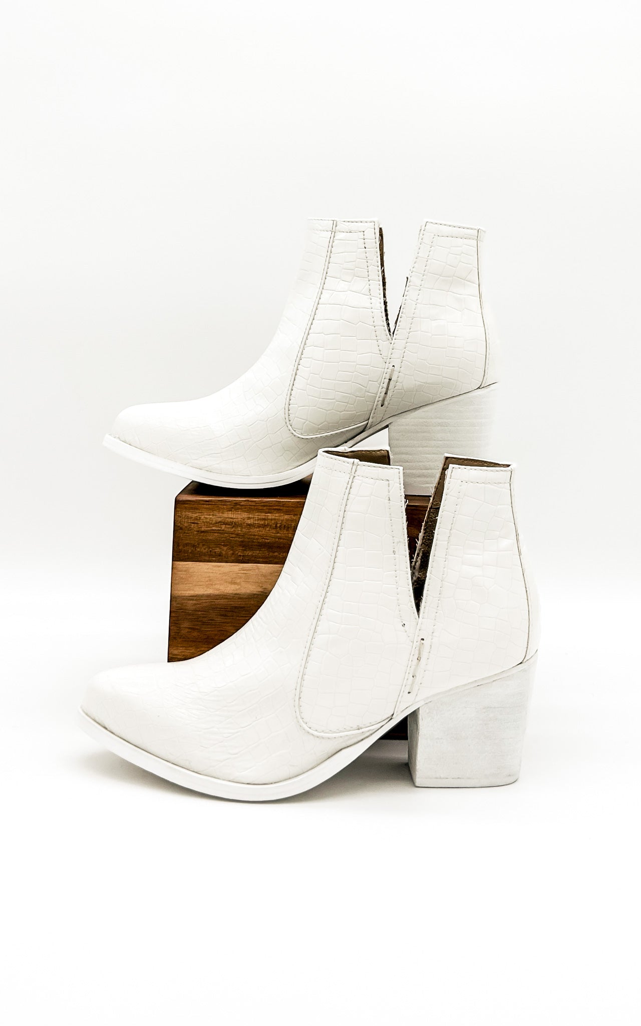 Tarim Bootie in White Croc-Shoes- Corner Stone Spa and Salon Boutique in Stoughton, Wisconsin