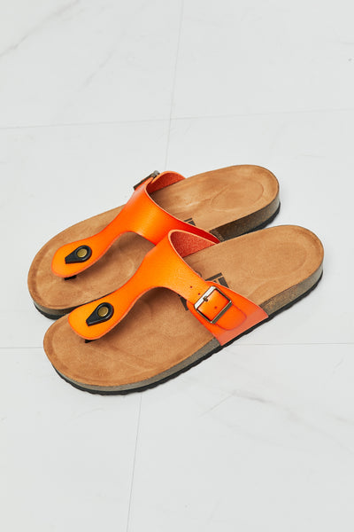MMShoes Drift Away T-Strap Flip-Flop in Orange- Corner Stone Spa and Salon Boutique in Stoughton, Wisconsin