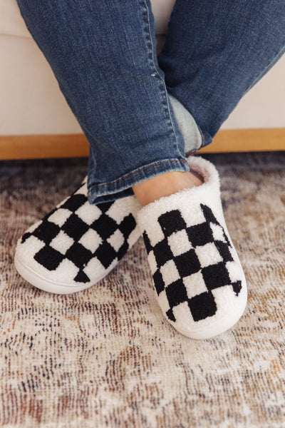 Checked Out Slippers in Black|Corner Stone Spa Boutique-Womens- Corner Stone Spa and Salon Boutique in Stoughton, Wisconsin