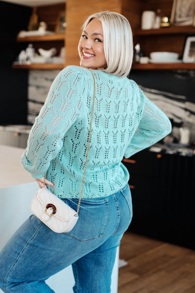 Hole In One Sheer Pointelle Knit Sweater|Corner Stone Spa Boutique-Womens- Corner Stone Spa and Salon Boutique in Stoughton, Wisconsin