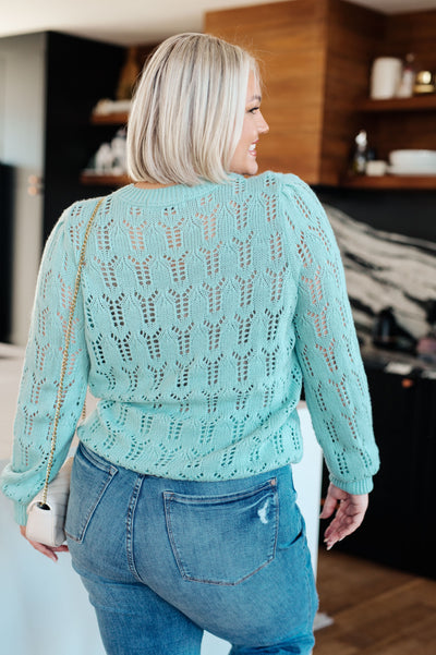 Hole In One Sheer Pointelle Knit Sweater|Corner Stone Spa Boutique-Womens- Corner Stone Spa and Salon Boutique in Stoughton, Wisconsin