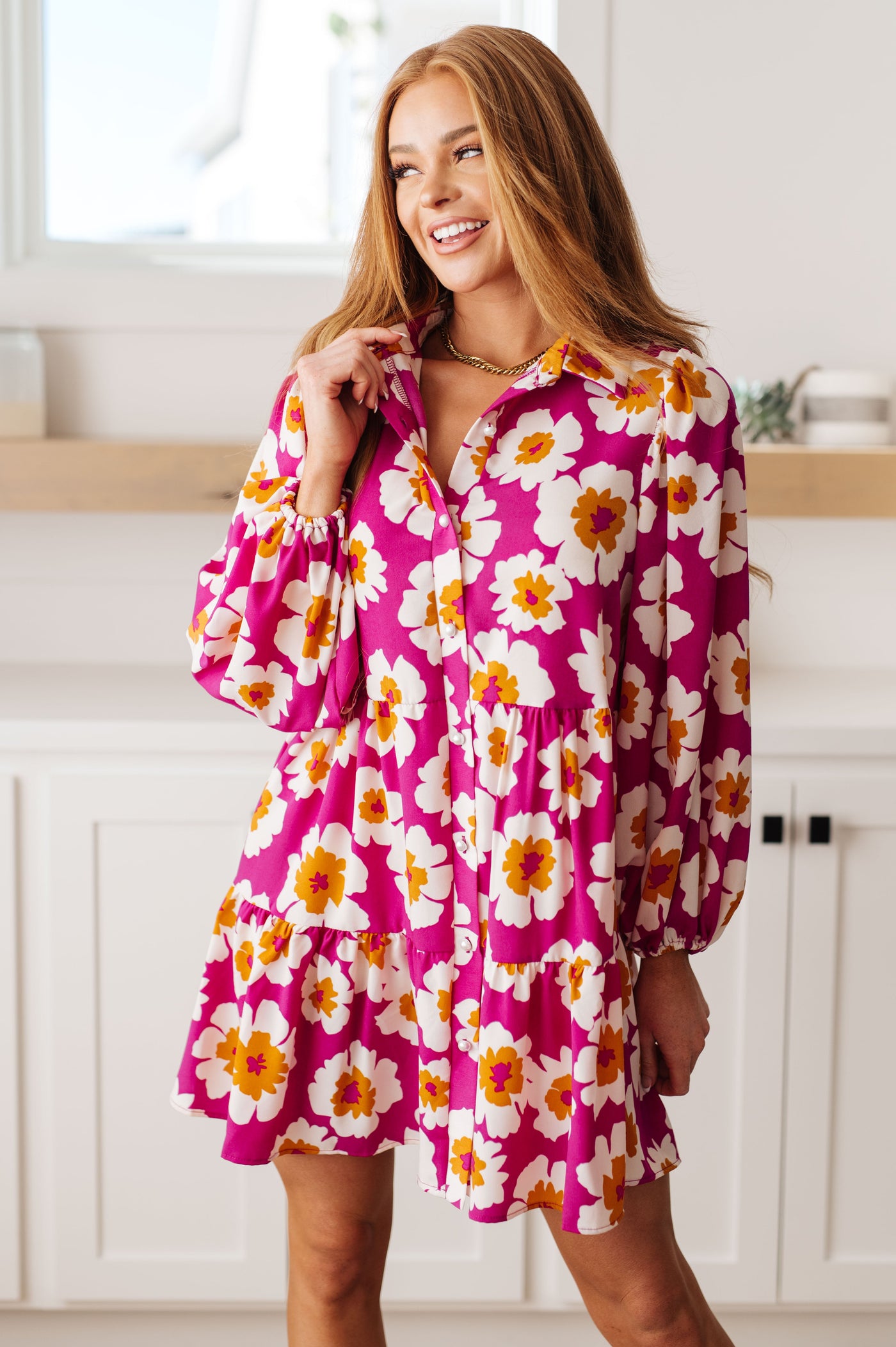 Magnificently Mod Floral Shirt Dress|Corner Stone Spa Boutique-Womens- Corner Stone Spa and Salon Boutique in Stoughton, Wisconsin