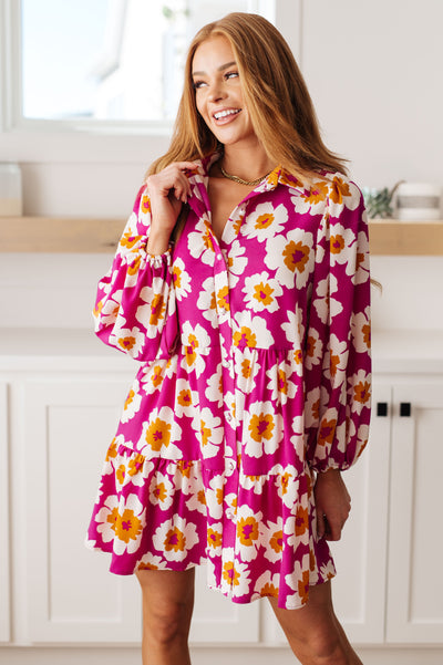 Magnificently Mod Floral Shirt Dress|Corner Stone Spa Boutique-Womens- Corner Stone Spa and Salon Boutique in Stoughton, Wisconsin