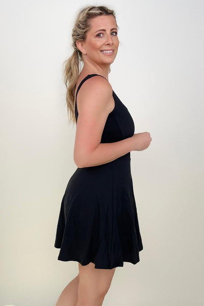 Fawnfit 3 in 1 Athleisure Mini Tank Dress-Mini Dresses- Corner Stone Spa and Salon Boutique in Stoughton, Wisconsin