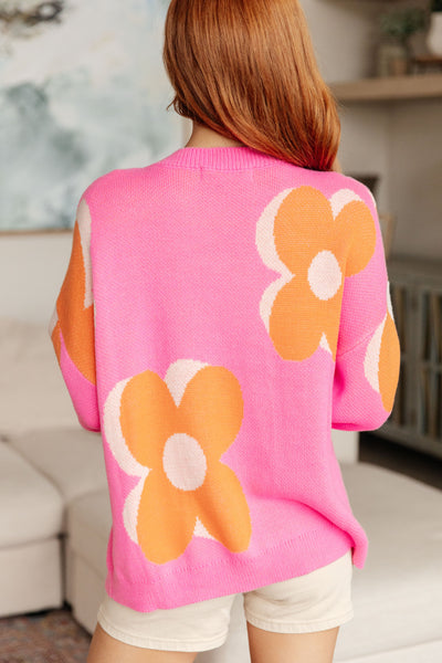 Quietly Bold Mod Floral Sweater|Corner Stone Spa Boutique-Tops- Corner Stone Spa and Salon Boutique in Stoughton, Wisconsin