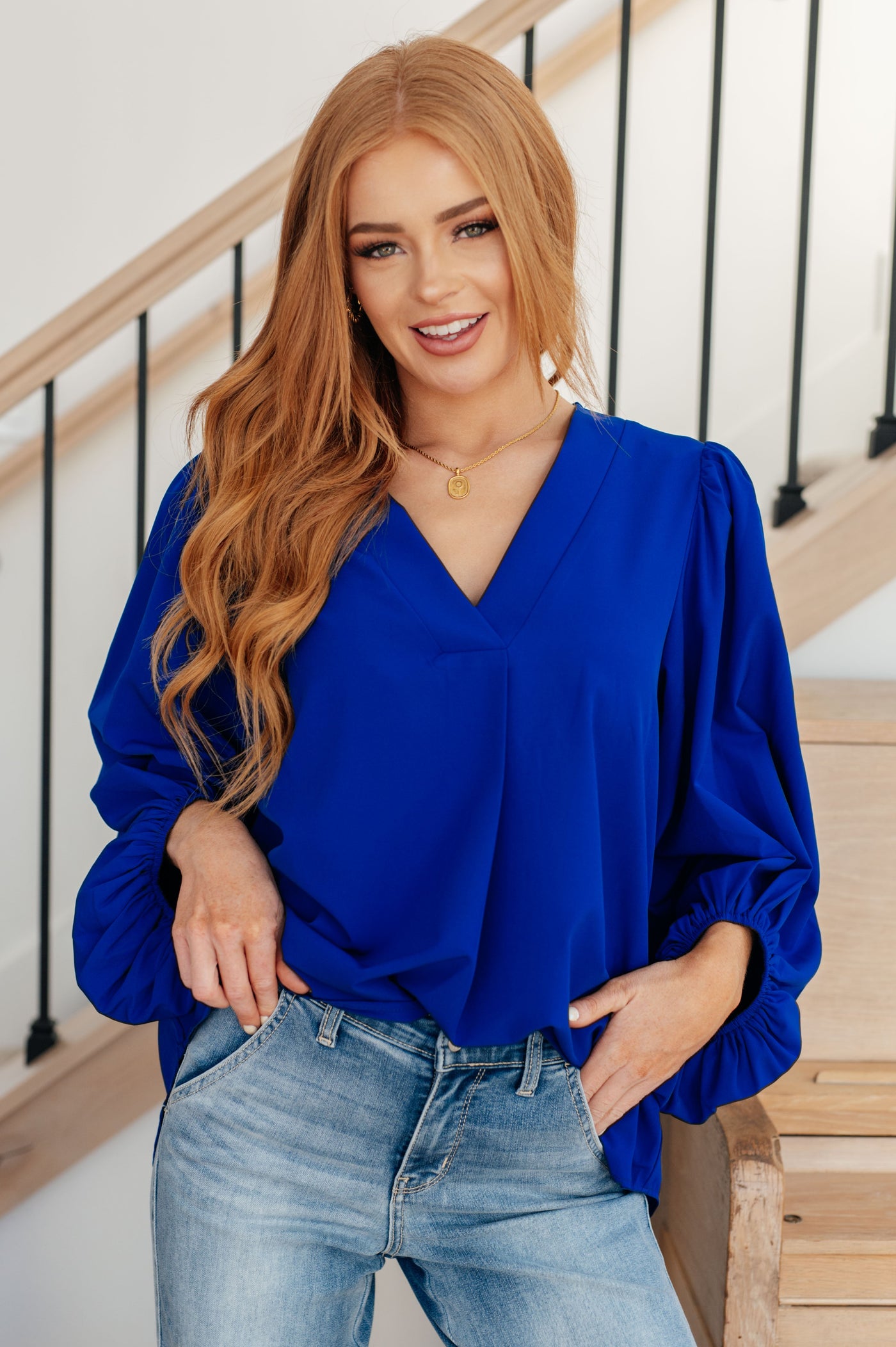 What Do You Say Balloon Sleeve Blouse|Corner Stone Spa Boutique-Womens- Corner Stone Spa and Salon Boutique in Stoughton, Wisconsin