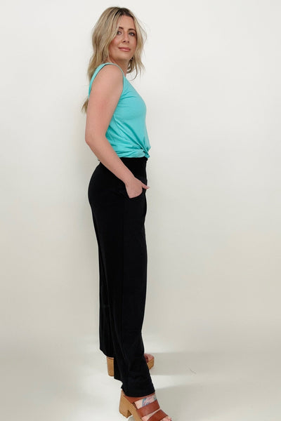 Zenana Smocked Waistband Wide Leg Pants-Pants- Corner Stone Spa and Salon Boutique in Stoughton, Wisconsin