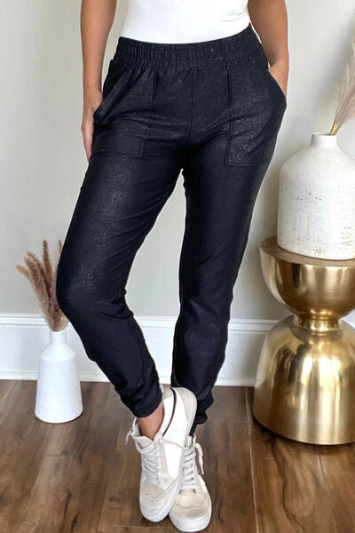 Elastic Waist Joggers with Pockets- Corner Stone Spa and Salon Boutique in Stoughton, Wisconsin