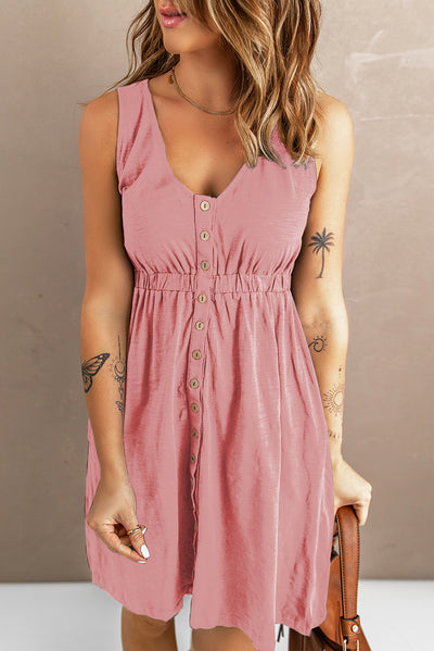 Sleeveless Button Down Mini Dress|Corner Stone Spa Boutique- Corner Stone Spa and Salon Boutique in Stoughton, Wisconsin