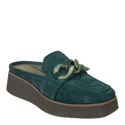 NAKED FEET - ELECT in EMERALD Platform Mules-WOMEN FOOTWEAR- Corner Stone Spa and Salon Boutique in Stoughton, Wisconsin