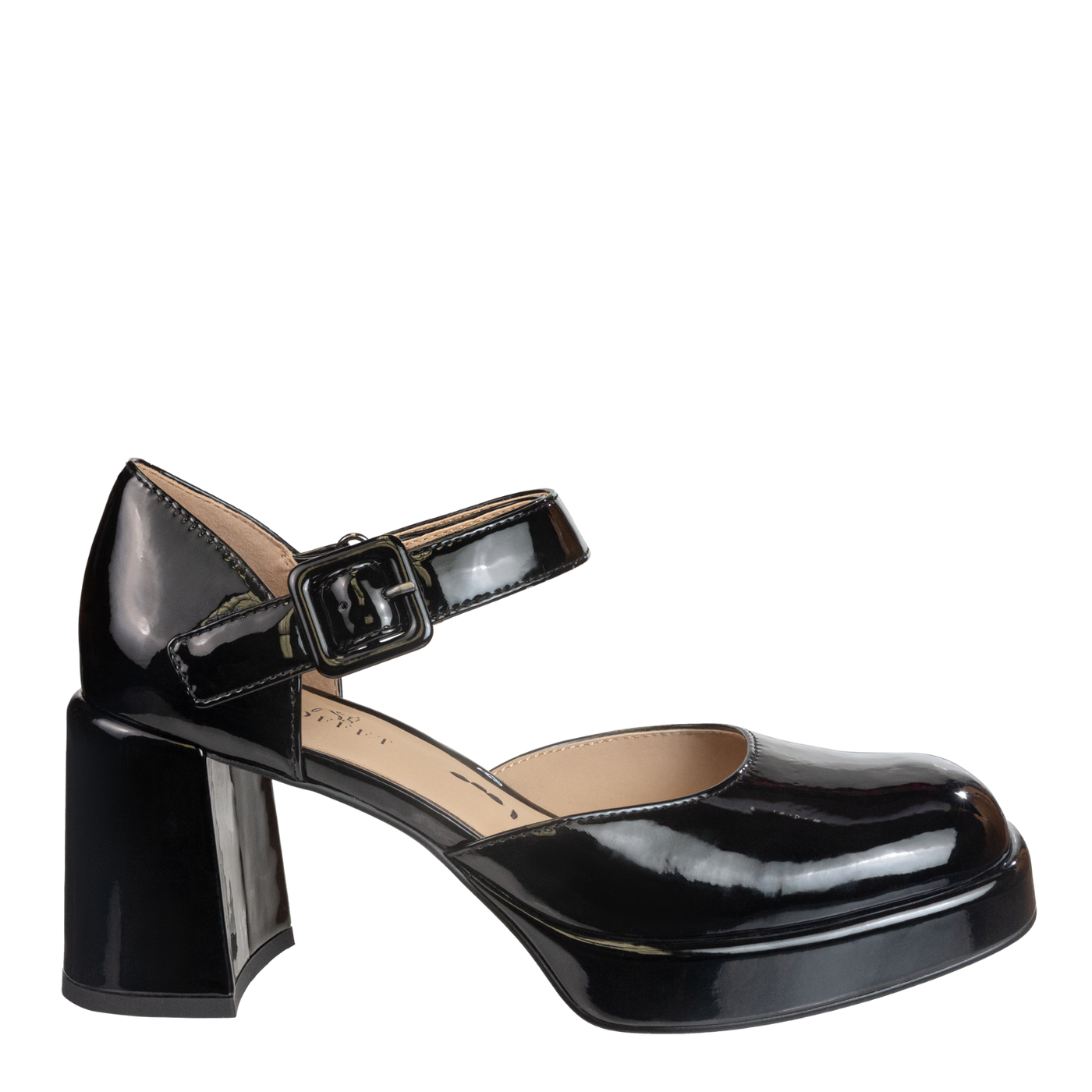 NAKED FEET - ESTONIA in BLACK PATENT Heeled Clogs-WOMEN FOOTWEAR- Corner Stone Spa and Salon Boutique in Stoughton, Wisconsin