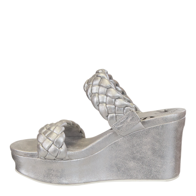 OTBT - FLUENT in SILVER Wedge Sandals-WOMEN FOOTWEAR- Corner Stone Spa and Salon Boutique in Stoughton, Wisconsin