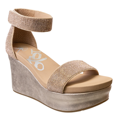 OTBT - STATUS in ROSE GOLD Wedge Sandals-WOMEN FOOTWEAR- Corner Stone Spa and Salon Boutique in Stoughton, Wisconsin