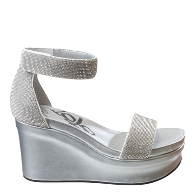 OTBT - STATUS in SILVER Wedge Sandals-WOMEN FOOTWEAR- Corner Stone Spa and Salon Boutique in Stoughton, Wisconsin