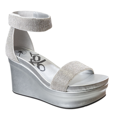 OTBT - STATUS in SILVER Wedge Sandals-WOMEN FOOTWEAR- Corner Stone Spa and Salon Boutique in Stoughton, Wisconsin